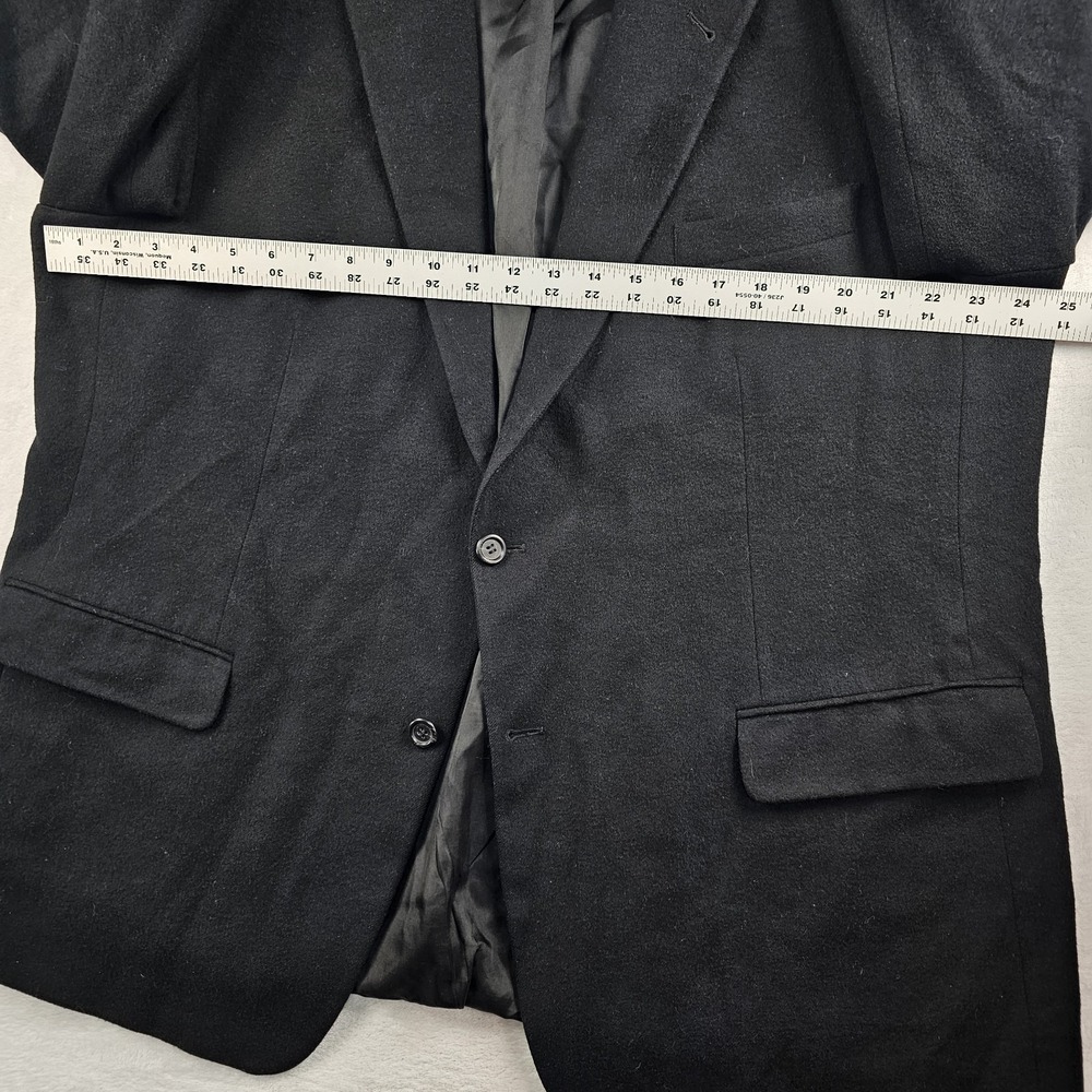 Pronto Uomo Sport Coat Men's 48R 100% Cashmere Flannel Black Blazer Jacket - Picture 7 of 13